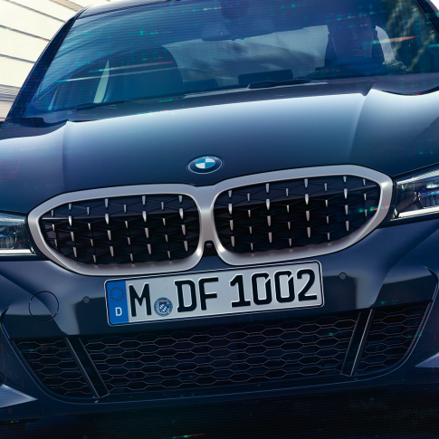 BMW serije 3 Limuzina, BMW bubrezi. Prednji detaljan prikaz BMW-ove dvostrukih bubrega BMW-a serije 3 Limuzina M340i xDrive.