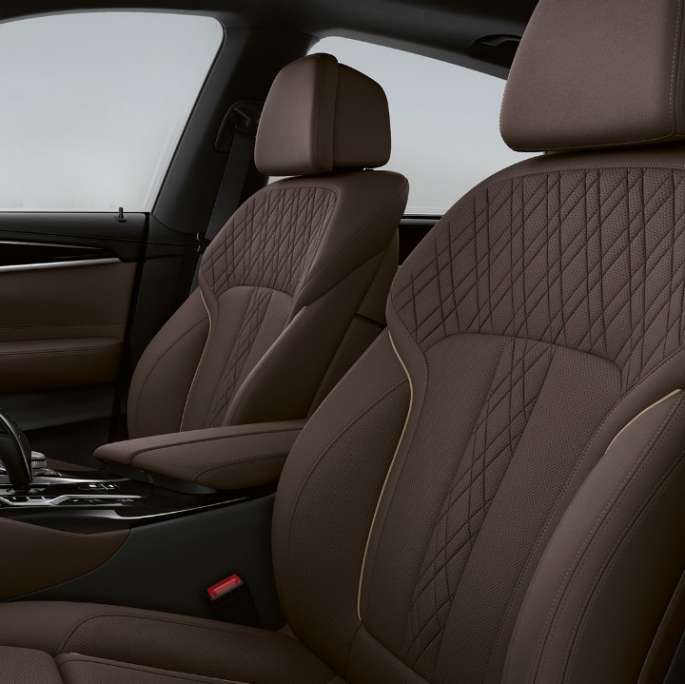 Presvlake BMW serije 6 Gran Turismo Luxury Line G32 2020 Presvlake u ekskluzivnoj koži ‘Nappa’ Mokka BMW serije 6 Gran Turismo G32 640d xDrive 2020 Luxury Line unutrašnjost
