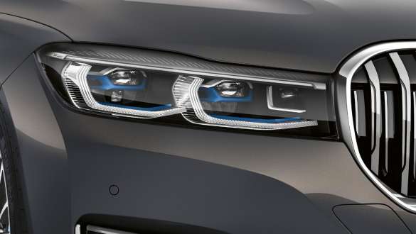 BMW serije 7 limuzina G11 G12 2019 BMW laserska svjetla BMW serije 7 limuzina G11 G12 2019 Bernina Grey Amber Effect prednja svjetla BMW laserska pogled izbliza