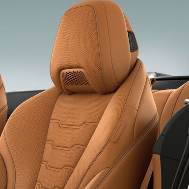 BMW M850i xDrive, višenamjenska sjedala s grijačem naslona za glavu, Cognac ‘Merino’ koža. BMW M850i xDrive, višenamjenska sjedala s grijačem naslona za glavu, Cognac ‘Merino’ koža.