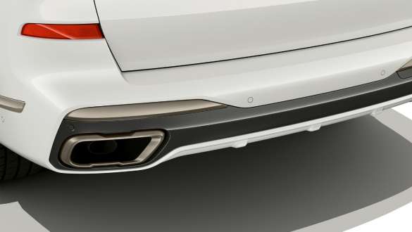 BMW X7 M Automobili s M specifičnim završecima ispušnih cijevi BMW X7 M Automobili s M specifičnim završecima ispušnih cijevi, G07, detaljan prikaz ispušnih cijevi