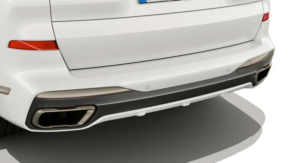 BMW X7 M automobil sa M specifičnim oblogama ispušne cijevi G07 2019 BMW X7 M automobil sa M specifičnim oblogama ispušne cijevi G07 2019 pogled izbliza na ispušnu cijev