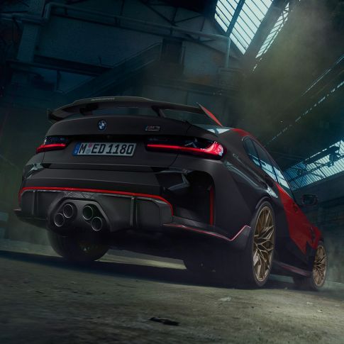 BMW M3 G80 tročetvrtinski stražnji prikaz BMW M Performance dijelovi BMW M3 G80 tročetvrtinski stražnji prikaz