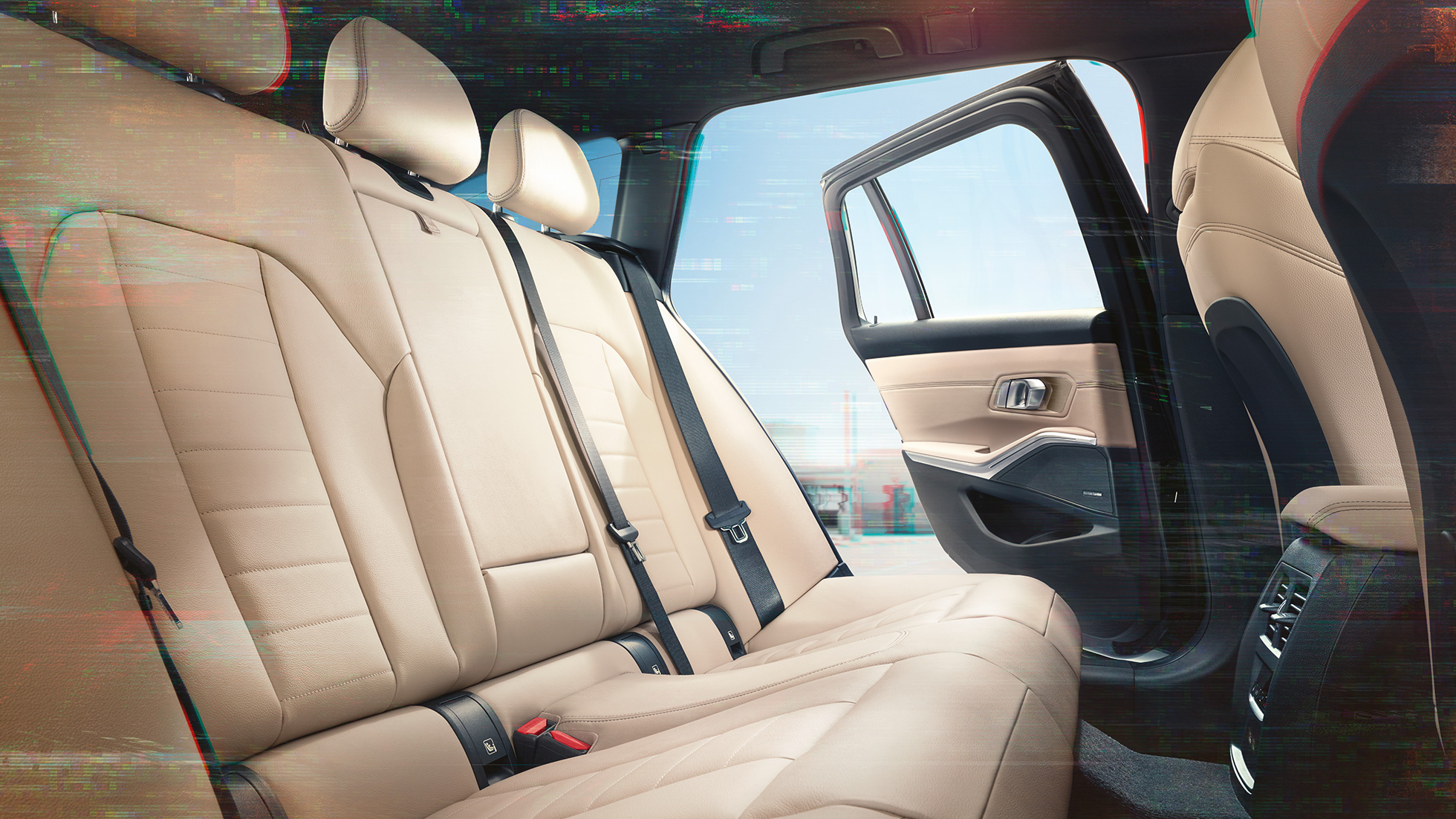 BMW serije 3 Touring, detaljan prikaz stražnjih sjedala BMW serije 3 Touring, detaljan prikaz stražnjih sjedala s presvlakom