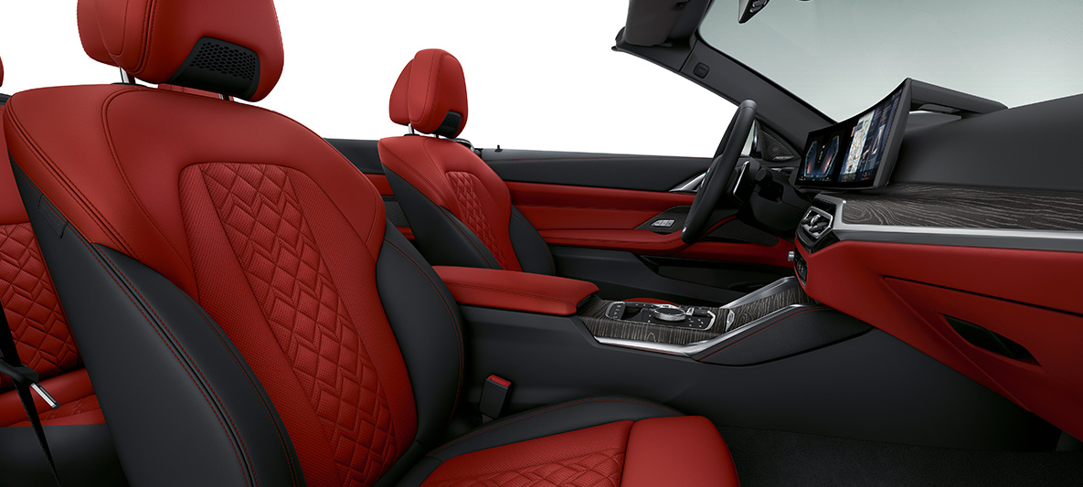 BMW Individual puna koža ‘Merino' Fiona Red/Black BMW serije 4 Cabrio Individual 2020 G23 unutrašnjost BMW Individual puna koža ‘Merino' Fiona Red/Black BMW serije 4 Cabrio Individual G23 2020 unutrašnjost