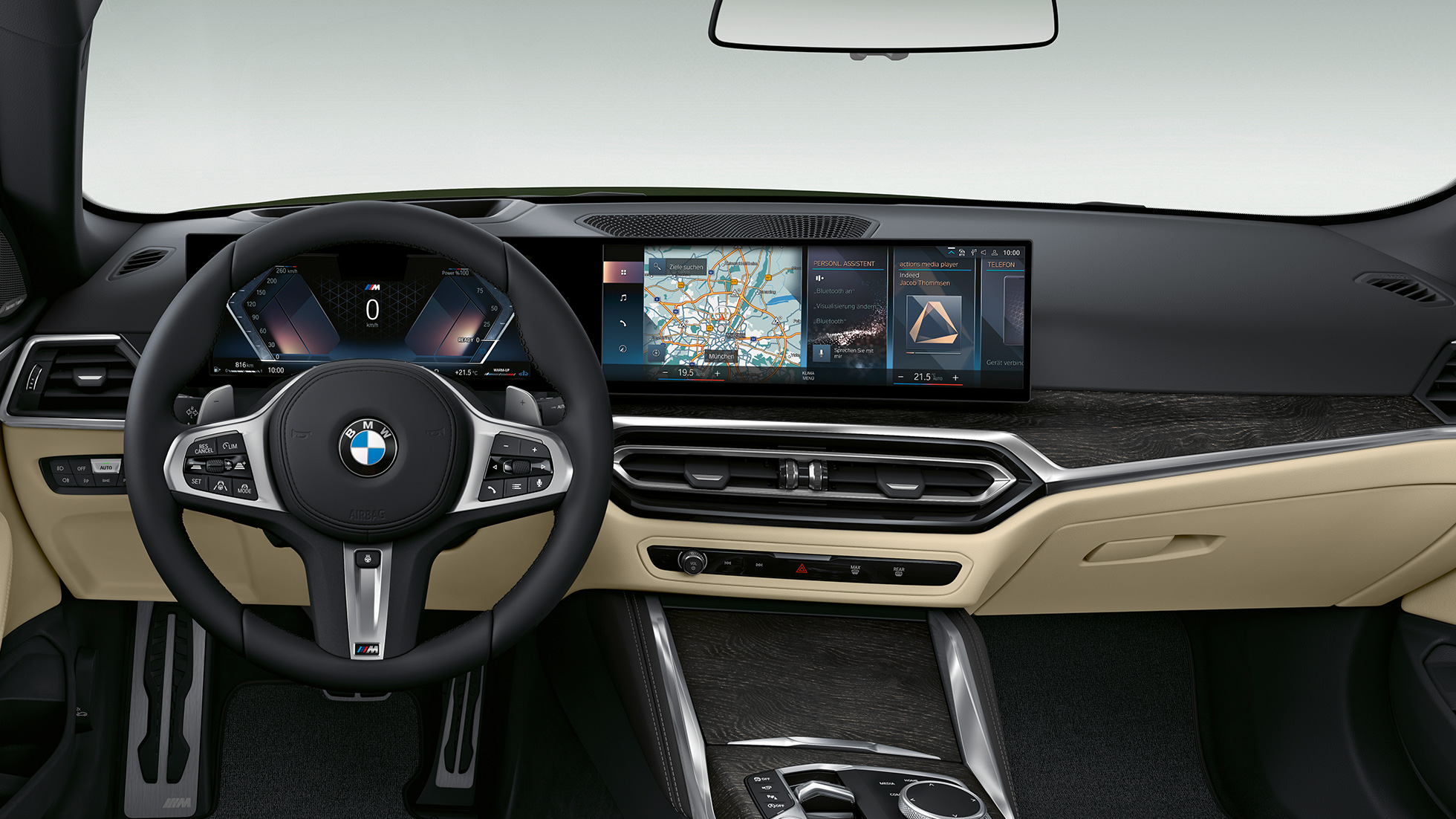 Kokpit BMW serije 4 Cabrio Model M Sport G23 2020 BMW serije 4 Cabrio G23 2020 Model M Sport unutrašnjost kokpit