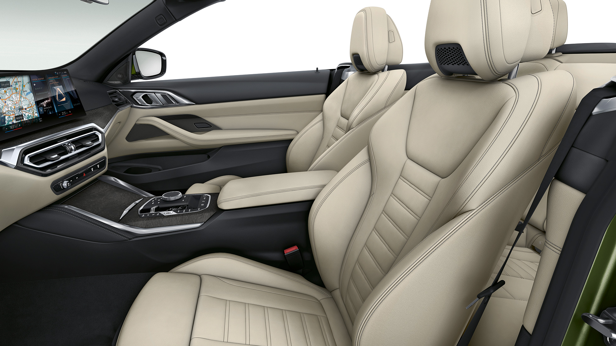 Sportska sjedala BMW serije 4 Cabrio Model M Sport G23 2020 Sportska sjedala s presvlakama u ekskluzivnoj koži BMW serije 4 Cabrio G23 2020 Model M Sport unutrašnjost