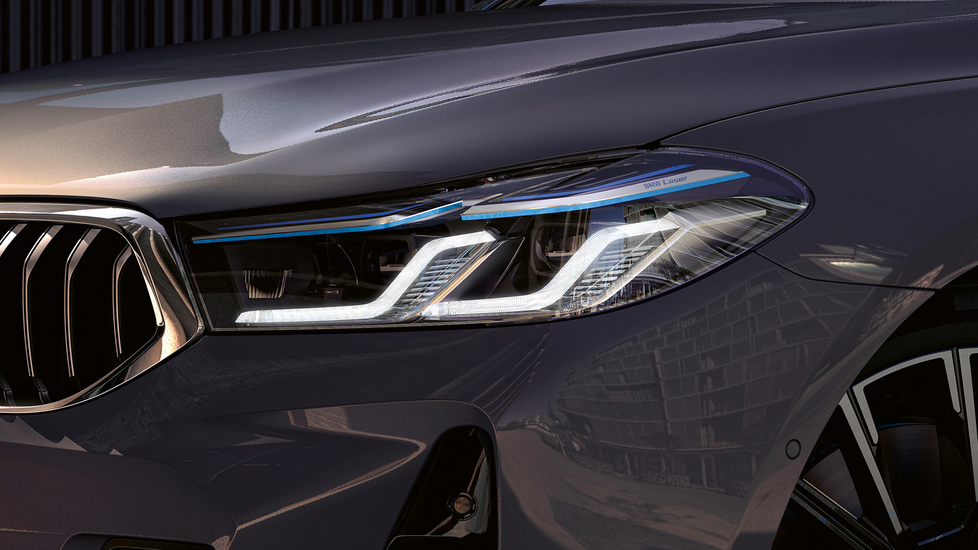 BMW Laserlicht BMW 6 Series Gran Turismo G32 2020 BMW Laserlicht BMW 6 Series Gran Turismo 640i xDrive G32 2020 Bernina Grey detalj sprijeda