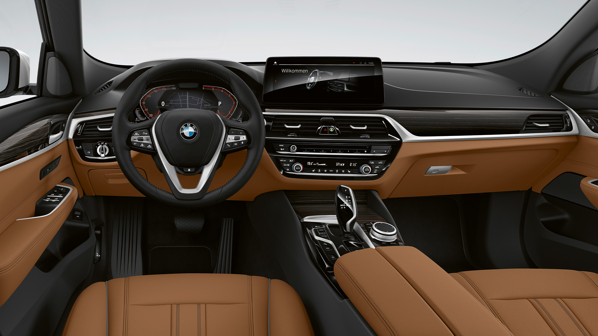 Kokpit BMW serije 6 Gran Turismo osnovna oprema G32 2020 BMW serije 6 Gran Turismo G32 620d 2020 osnovna oprema koža ‘Dakota’ Cognac/Black unutrašnjost