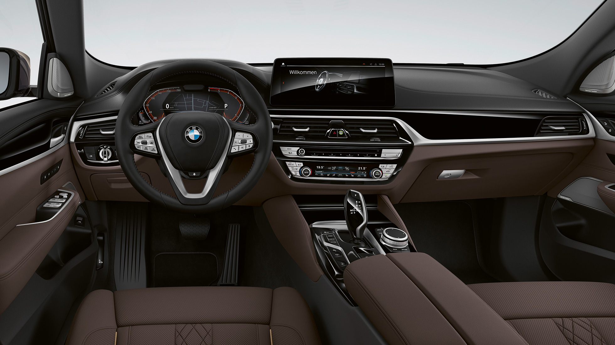 Kokpit BMW serije 6 Gran Turismo Luxury Line G32 2020 BMW serije 6 Gran Turismo G32 640d xDrive 2020 Luxury Line Exclusive koža ‘Nappa’ Mokka unutrašnjost