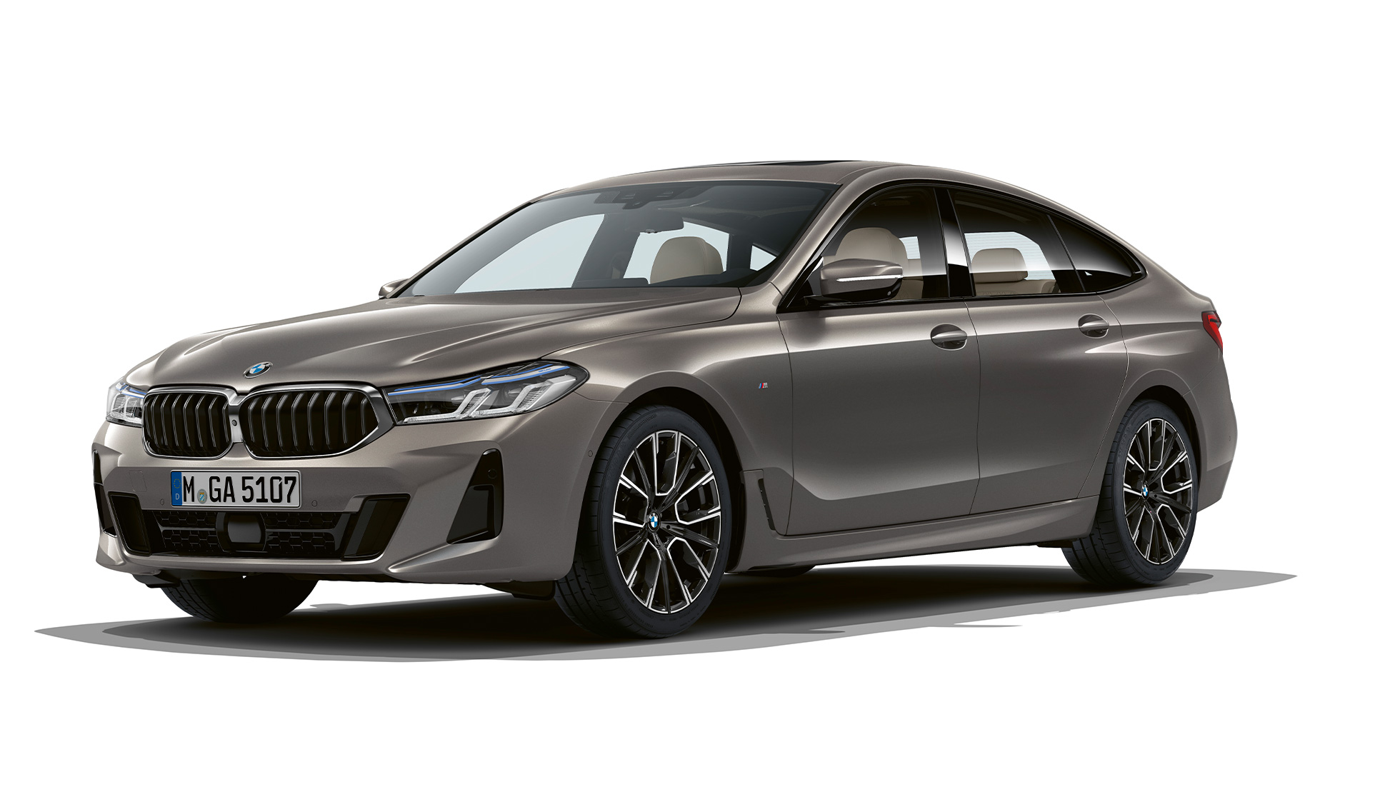 BMW serije 6 Gran Turismo M Sport paket G32 2020 BMW serije 6 Gran Turismo G32 640i xDrive 2020 M Sport paket Bernina Grey Amber efekt tročetvrtinski prednji prikaz