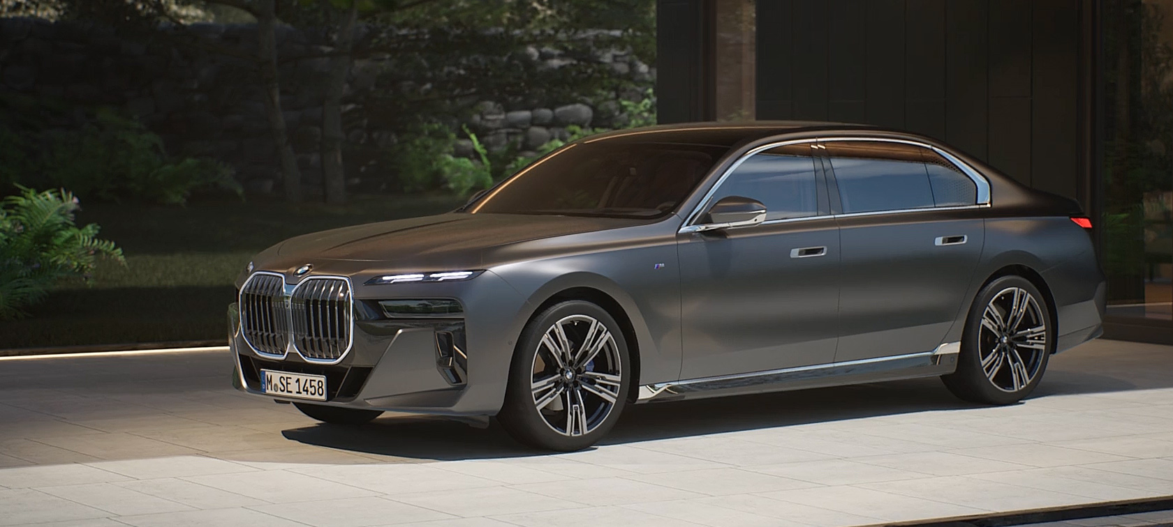 BMW serije 7 Limuzina G70 ICE 740i M sport paket značajke vanjštine BMW serije 7 Limuzina G70 ICE 740i M sport paket, Frozen Deep gray metalik, 21" M naplatci od lakih legura Star-spoke stil 908 značajke vanjštine