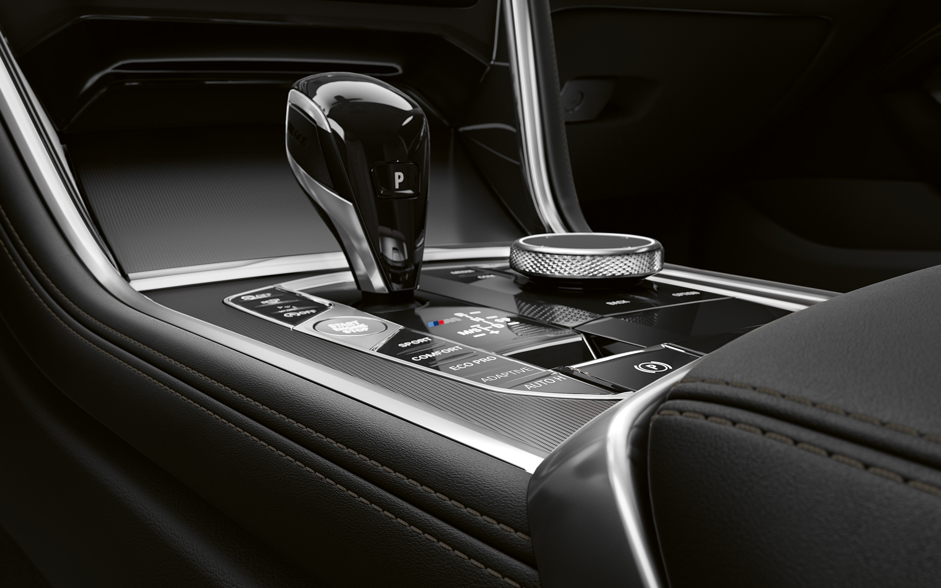 BMW serije 8 Coupé, središnja konzola Detaljan prikaz središnje konzole BMW-a serije 8 Coupé.