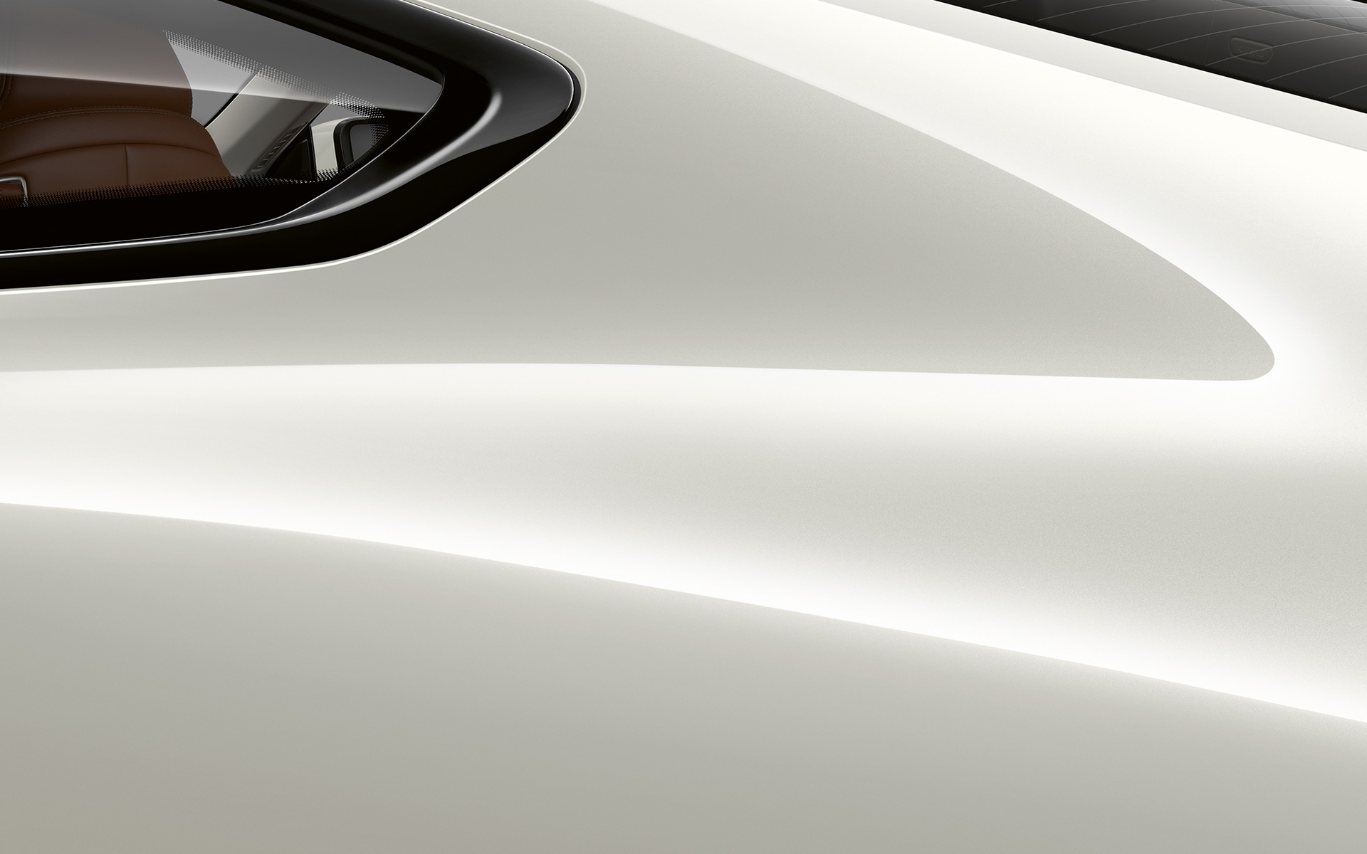 BMW serije 8 Coupé, C stup Detaljan prikaz C stupa BMW-a serije 8 Coupé u Mineral White metalik boji.