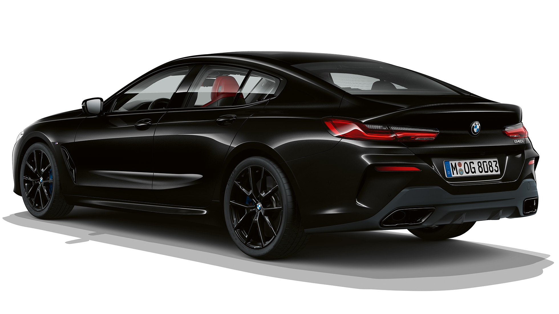 Tročetvrtinski prikaz stražnjeg kraja M Sport paketa BMW serije 8 Gran Coupé, tročetvrtinski prikaz stražnjeg kraja M Sport paketa