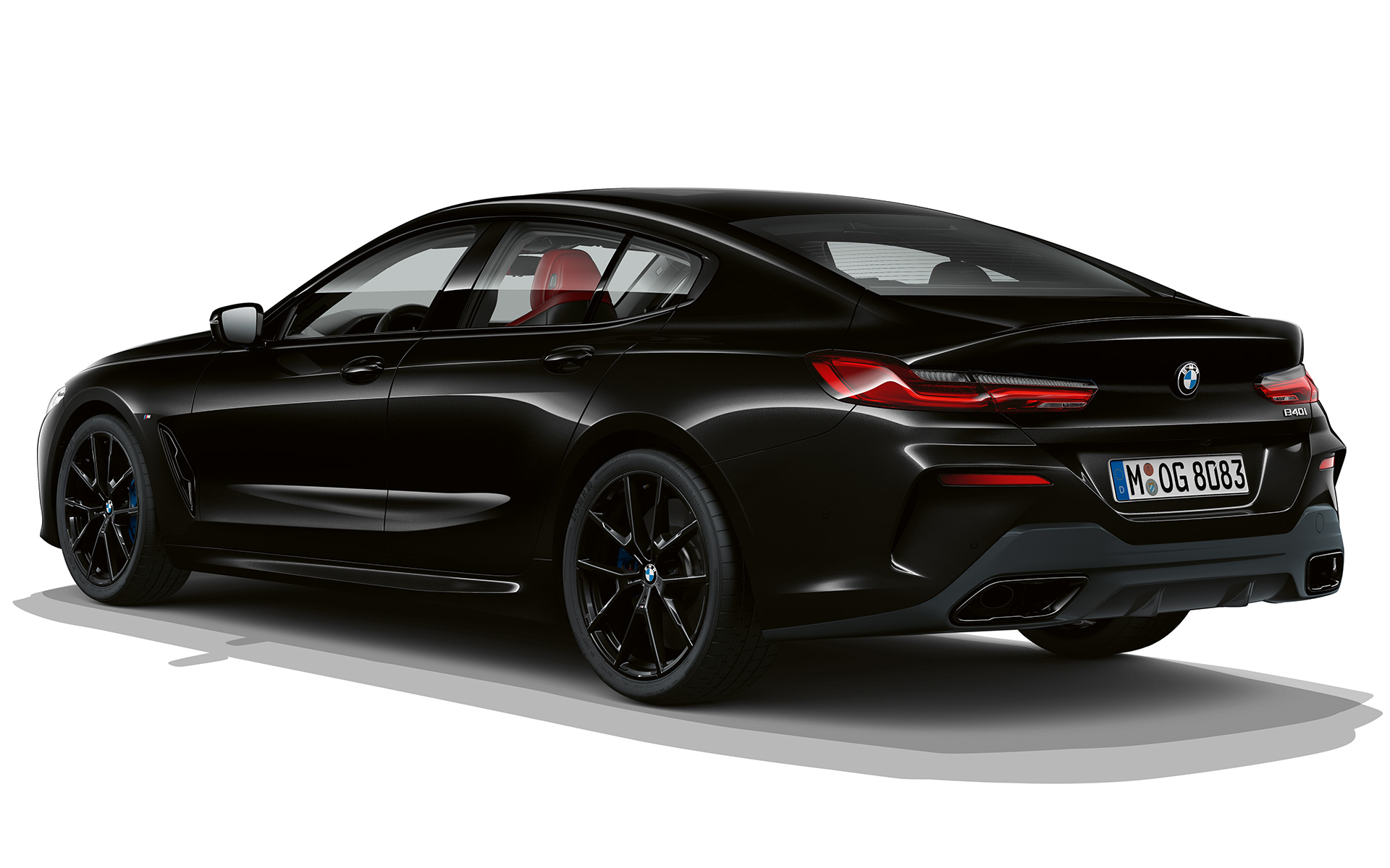 Dark Seduction tročetvrtinski prikaz stražnjeg kraja BMW serije 8 Gran Coupé, Dark Seduction tročetvrtinski prikaz stražnjeg kraja