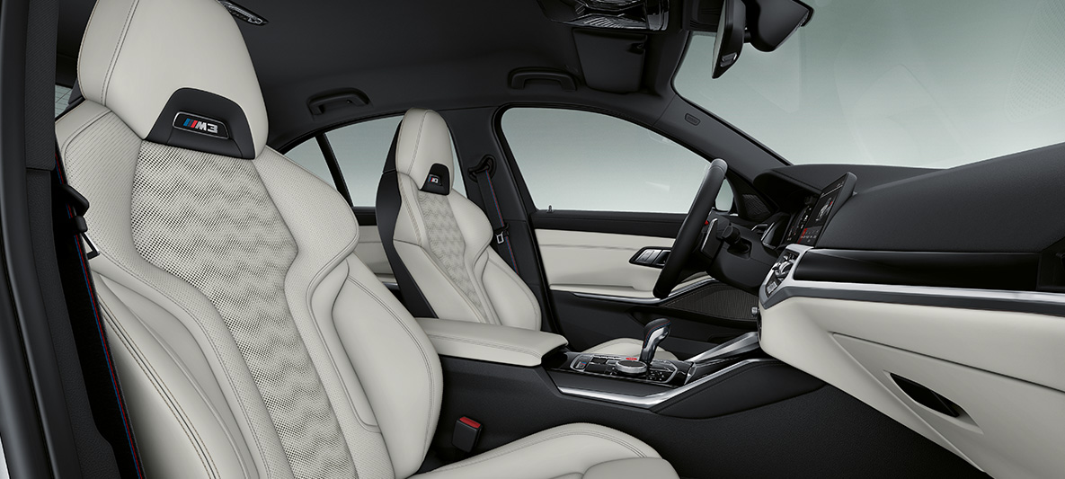 BMW Individual full koža 'Merino' Ivory White BMW M3 limuzina G80 2020 unutrašnjost BMW Individual full koža 'Merino' Ivory White BMW M3 limuzina G80 2020 unutrašnjost