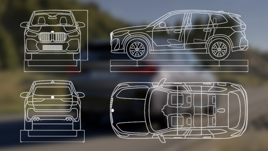 Dimenzionalni crtež BMW X1 M35i xDrive U11 MP
