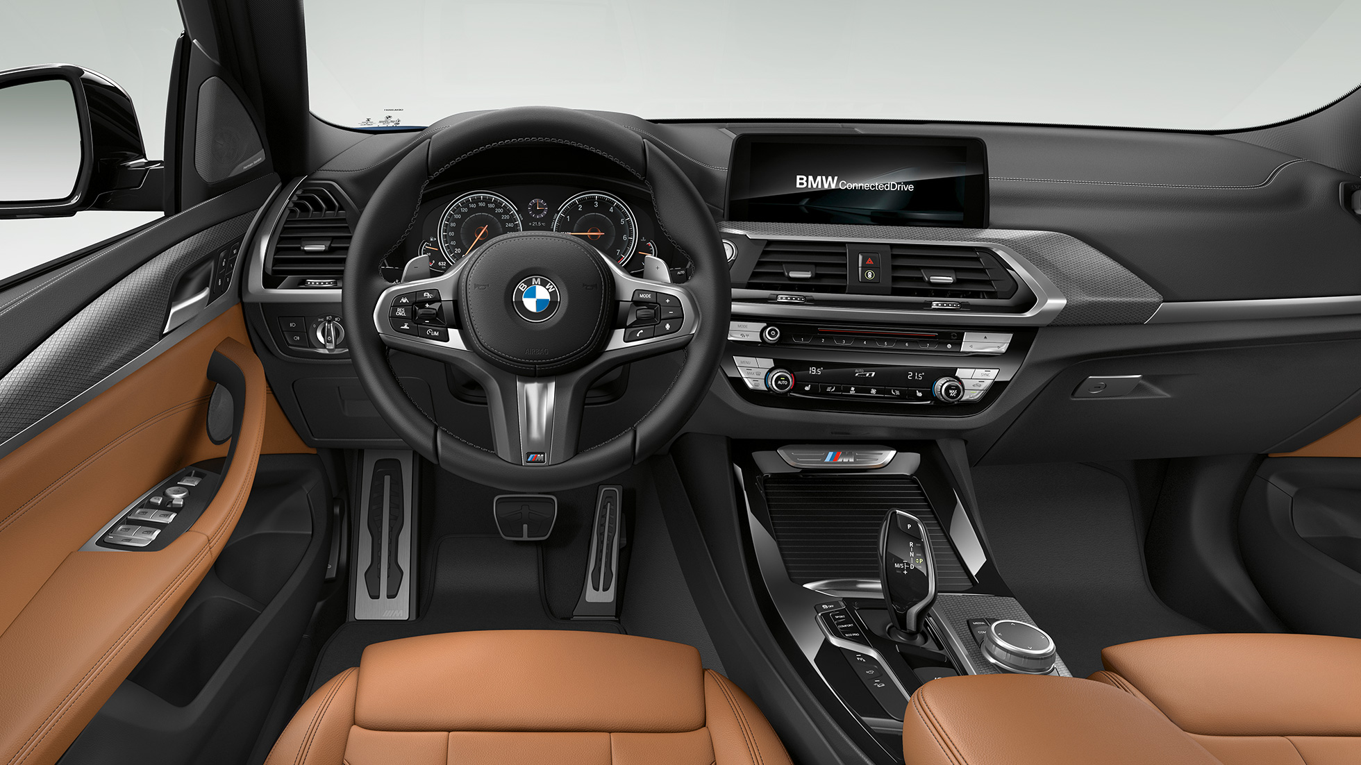 BMW X3 M40i i BMW X3 M40d, kokpit. BMW X3 M40i i BMW X3 M40d, unutrašnjost, kokpit s M kožnim upravljačem i M Sport sjedalima.