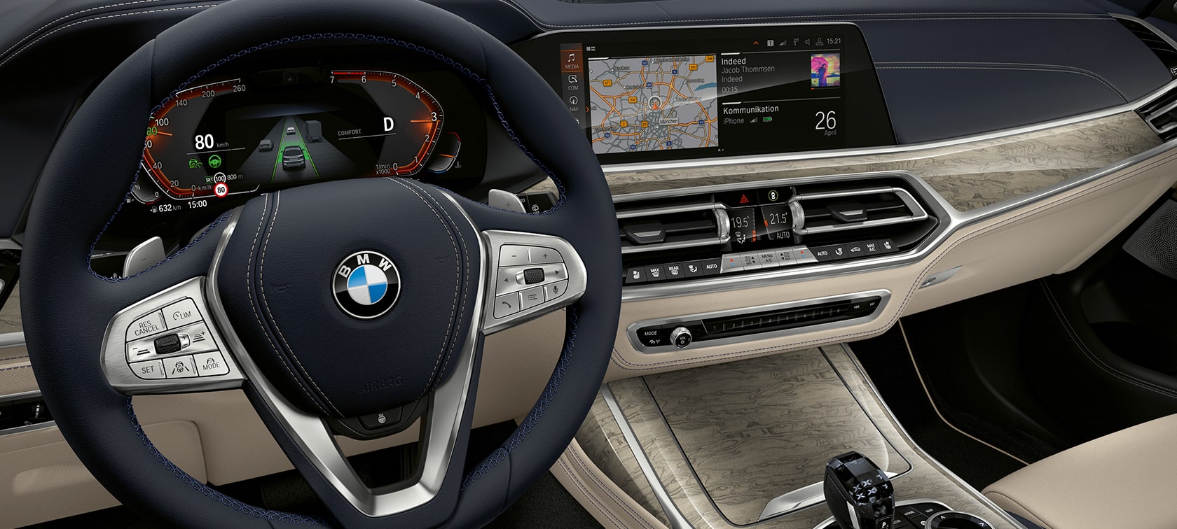 BMW X7 M Automobili, inovacije BMW X7 M Automobili, kokpit s fokusom na digitalnu instrument ploču i ploču vozača, G07