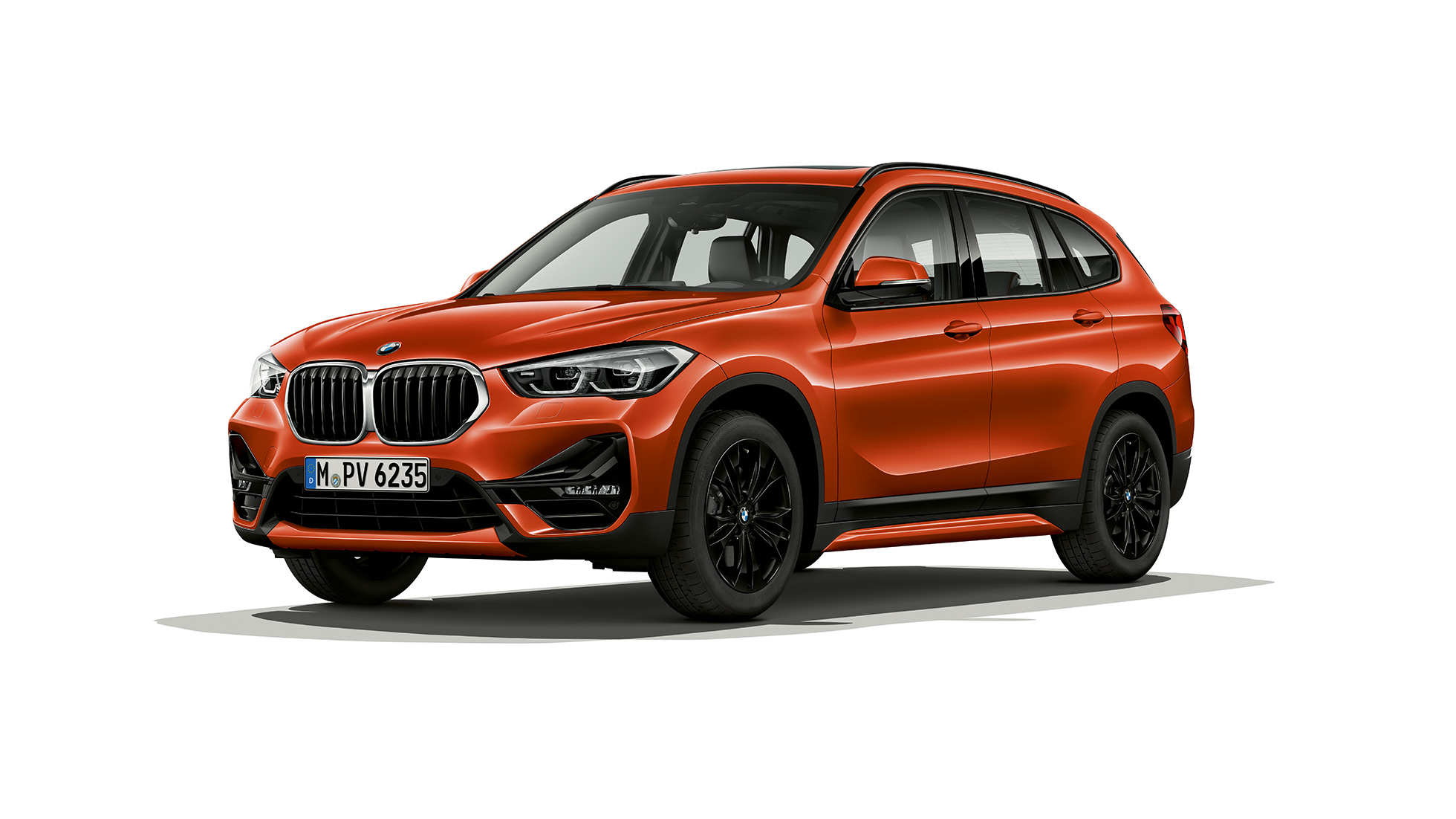 BMW X1, Model Sport Line, tročetvrtinski prednji prikaz BMW X1, Model Sport Line, tročetvrtinski prednji prikaz studijske fotografije