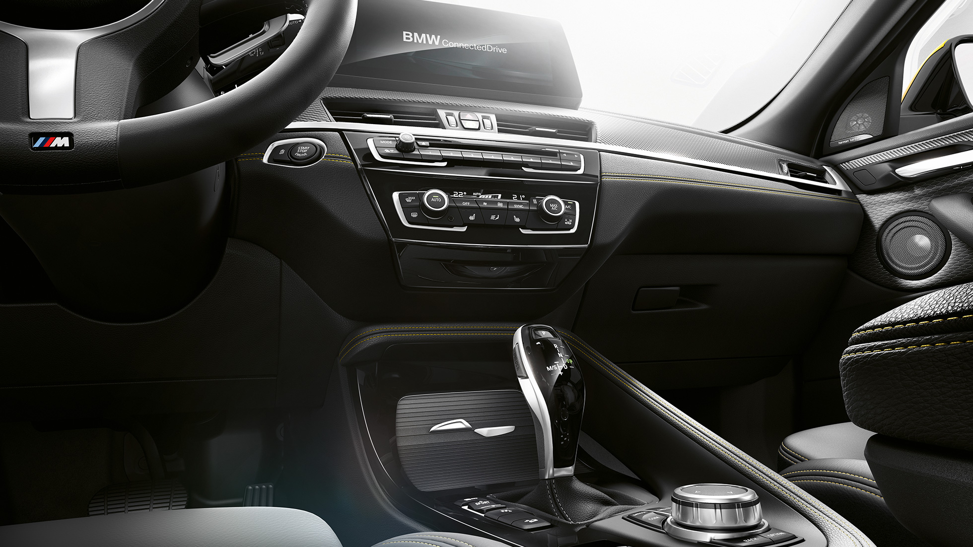Središnja konzola BMW-a X2 F39 Središnja konzola u unutrašnjosti BMW-a X2 2018 F39