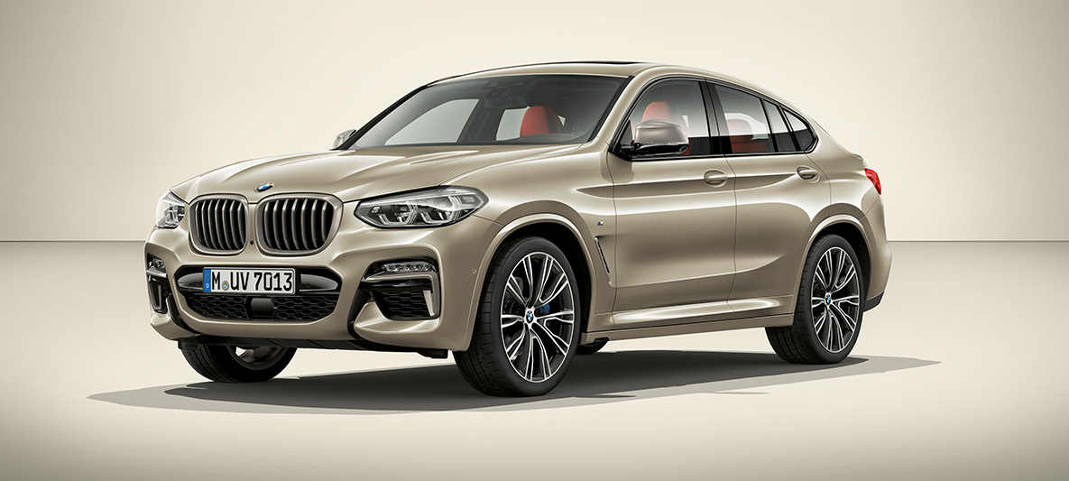 BMW Individual Sun Stone metalik BMW X4 BMW Individual Collection BMW X4 G02 2018 Sun Stone metalik tročetvrtinski pogled sa boka