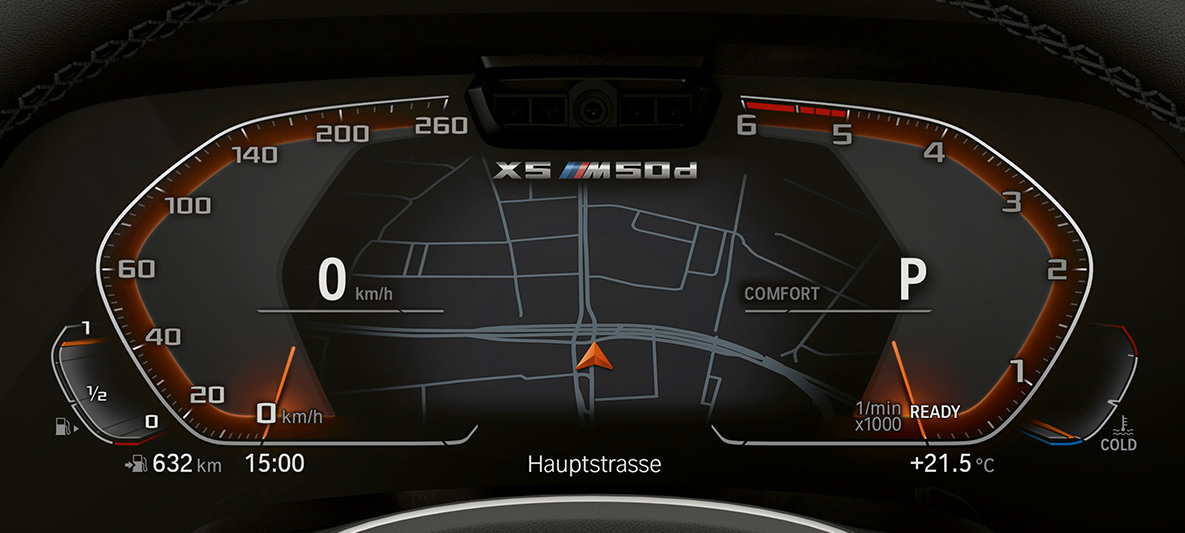 BMW X5 M50d ploča s instrumentima instrumenata Detaljan prikaz ploče s instrumenatima BMW-a X5 M50d