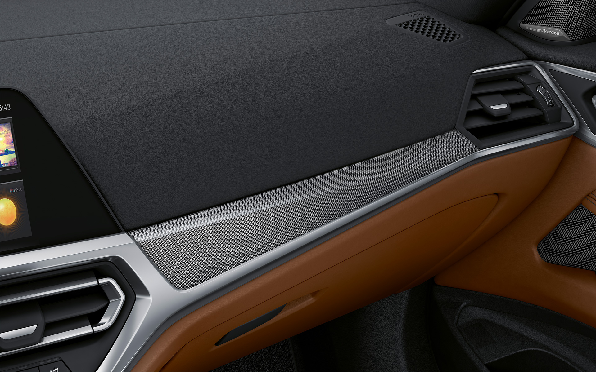 BMW Individual unutarnje obloge Aluminium fabric visokog sjaja izbliza BMW Individual unutarnje obloge Aluminium fabric visokog sjaja izbliza