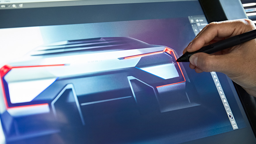 BMW Vision M NEXT, vanjština BMW Vision M NEXT, razvoj, vanjština, dizajn, stražnji pogled, skica