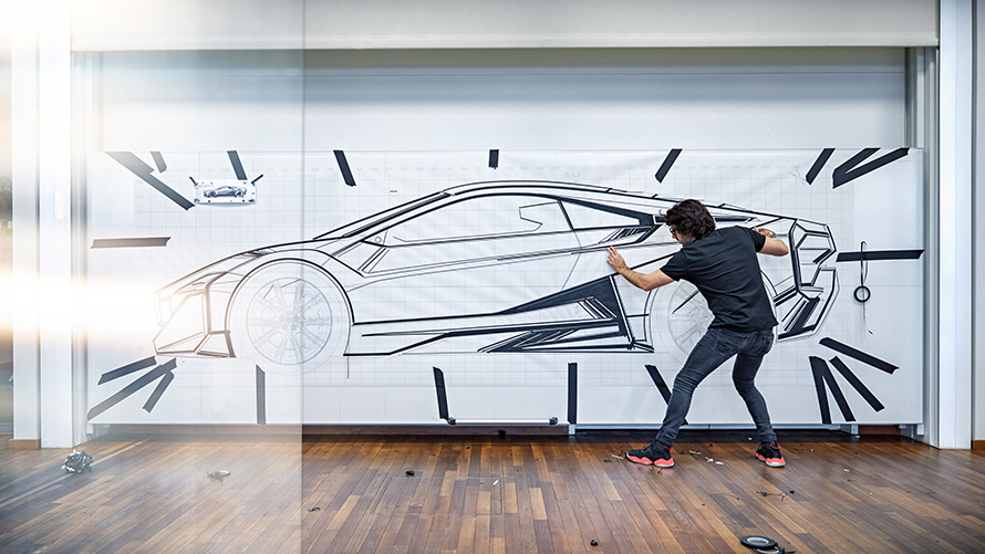 BMW Vision M NEXT, vanjština BMW Vision M NEXT, razvoj, vanjština, dizajn, bočni pogled, skica