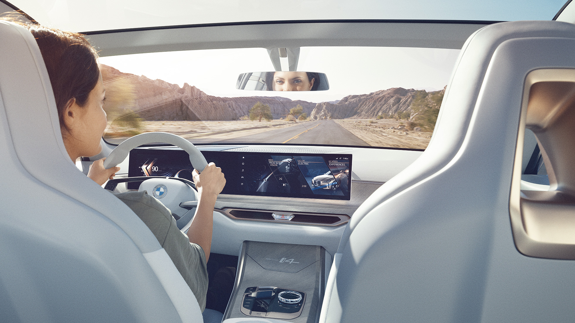 Curved Display BMW Concept i4 2020 G26 BMW Concept i4 2020 G26 Električni automobil potpuno na struju BMW Gran Coupé Curved Display digitalni zaslon