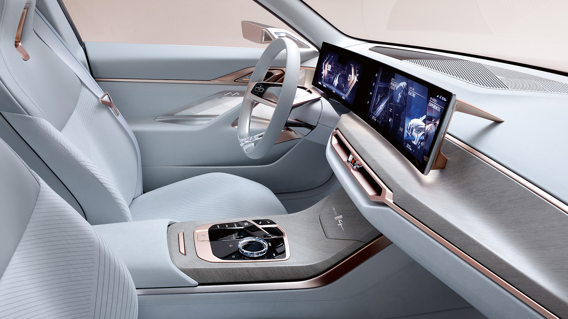Unutrašnjost 2 BMW Concept i4 2020 G26 Unutrašnjost 2 BMW Concept i4 2020 G26 Električni automobil potpuno na struju BMW Gran Coupé
