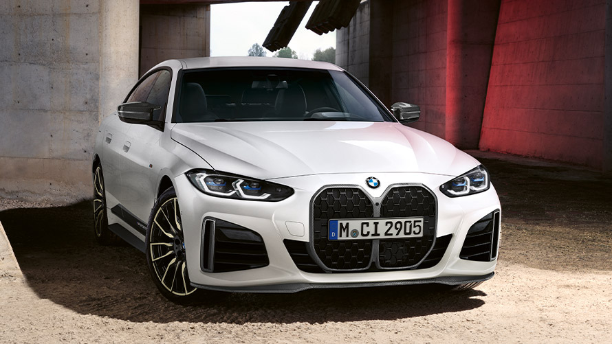 BMW serije 4 Gran Coupé G26 ICE tročetvrtinski pogled sprijeda BMW M Performance dijelovi BMW serije 4 Gran Coupé G26 ICE tročetvrtinski pogled sprijeda